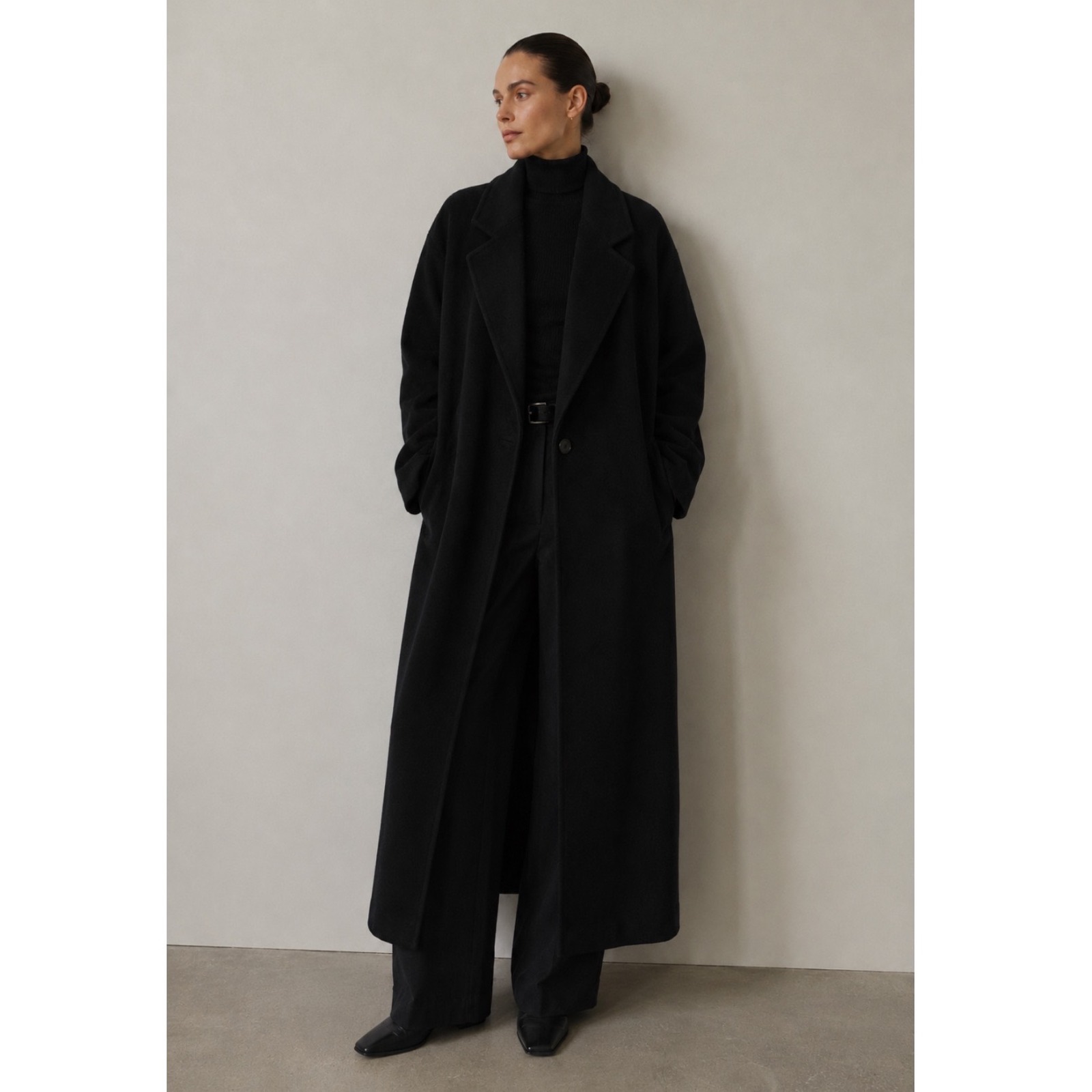 Vintage 60s Regency Pure Cashmere Black Coat Union Made Minimalist Quiet Luxury